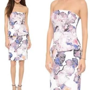 FINDERS KEEPERS WALLFLOWER PEPLUM STRAPLESS DRESS LARGE